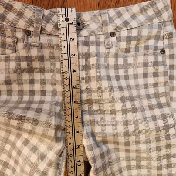 Paige Verdugo Ankle Midrise Skinny Stretch Jeans Grey and White Gingham, Sz 29 - Picture 10 of 10